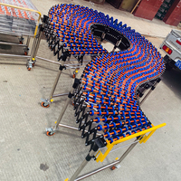 Convoyeur à rouleaux télescopique en PVC durable, hauteur réglable, roues à gravité, neuf, garantie 1 an, atelier multi-industriel