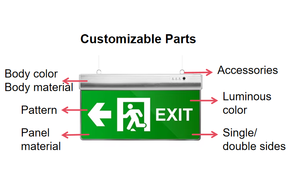 An toàn huỳnh quang khẩn cấp Exit đăng trong nhà sử dụng màu xanh lá cây customaluminum + Acrylic Exit Đăng Board - Product Image 4