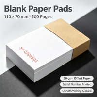 Bloc-notes non adhésif en stock, petit carnet, papier à notes vierge détachable, carnet portable à pages blanches avec numérotation