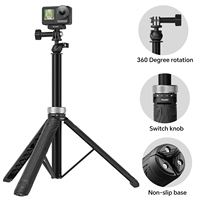 Telesin 1.5m 360 support de rotule rotatif à trois pattes universel Selfie Stick trépied pour Gopro DJI insta360 caméra