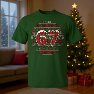 Six Seven Christmas 67 T-shirt à motif de vacances à carreaux - Product Image 3