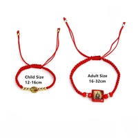 Bracelet en gros de Notre-Dame de Guadalupe rouge, fait main, religieux, catholique, tressé, lot de 12 pièces, bijoux cadeau chrétien