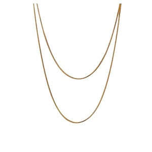 Chaîne de pull en acier inoxydable 316L plaqué or 18 carats, chaîne serpent <span class=keywords><strong>ronde</strong></span> pour fille, longueur 120 cm, vente en gros - Product Image 3
