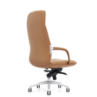 Chaise de bureau de luxe en cuir véritable et PU, design moderne, hauteur réglable, ergonomique, confortable, pivotante, pour ordinateur et étude
