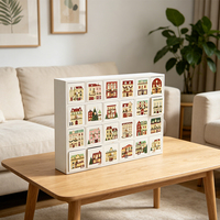 Calendrier de l'Avent en Bois – Boîte à Tiroirs Maison de Noël 24 Jours – Logo Personnalisé – Compte à Rebours des Fêtes – Boîte Cadeau de Rangement