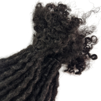 [Jiffy/Hohodreads] Belles extensions de dreadlocks bouclées en cheveux humains, avec pointes ondulées lâches, fabriquées à partir de mèches de cheveux humains bouclés