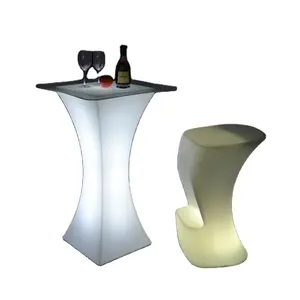 Gece kulübü olay pub düğün parti bar masası mobilya/açık bar masası/plastik led kokteyl masası