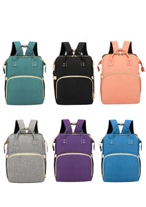 Outdoor reistas met opdruk, luiertas, verschoningsmat, draagbare wieg, luiiertas rugzak met opklapbaar bedje - Product Image 2