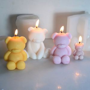 New Valentine's Day <b>Silicone</b> Mould for Bear Candle DIY Animal Fragrance Candle Sitting Bear Baking Plaster Mold - Product Image 4