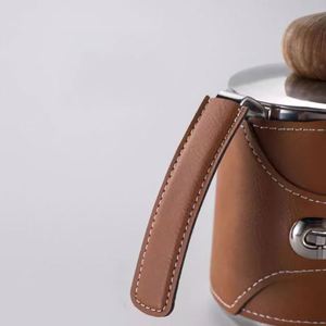 Funda de cuero para tetera de café por goteo, funda protectora de cuero PU anticalor para tetera de café, funda de cuero para tetera. - Product Image 3