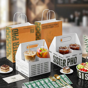 Poignées en carton personnalisées imprimées et recyclables pour 4 gobelets à emporter – Idéales pour les cafés et les gobelets à emporter - Product Image 6