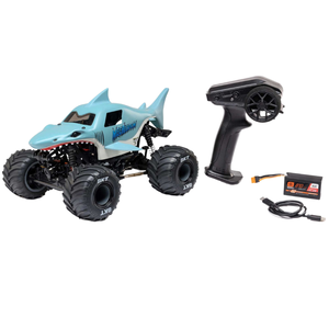 Bigsmartfish 1/18 <span class=keywords><strong>Mini</strong></span> <span class=keywords><strong>LMT</strong></span> Megalodon 4x4 RTR Auto de Carreras Eléctrico RC con Control de 3 Canales, Batería LiPo 2S, Cargador USB-C, Gris - Product Image 1