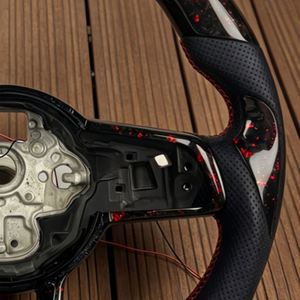 Volante de Fibra de Carbono Forjado LED de Alta Calidad para Volkswagen MK7 <span class=keywords><strong>Golf7</strong></span> GTI MK6 <span class=keywords><strong>GTD</strong></span> R Tiguan Scirocco Polo - Product Image 4