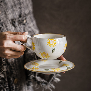 ขายส่ง แก้วกาแฟพร้อมจานรอง ชุดแก้วน้ำชา พอร์ซเลนคุณภาพสูง หนา ทนทาน เป็นมิตรกับสิ่งแวดล้อม สไตล์มินิมอล ผลิตจากกวางสี ปริมาณสั่งซื้อขั้นต่ำน้อย - Product Image 1