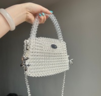 Mini sac à main en perles acryliques, perles acryliques transparentes, design tissé à la main, sac élégant pour tenue quotidienne et décoration de fête