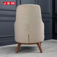 Fauteuil en bois à dossier haut avec accoudoirs, cadre en bois de frêne, mousse et tissu, style moderne classique de luxe, prix d'usine