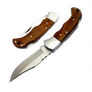 Cuchillo Plegable de Acero Inoxidable Damasco 2026 de Grado Industrial, Forjado a Mano, con Funda de Madera Táctica, Personalizable OEM, Garantía de 3 Años - Product Image 2