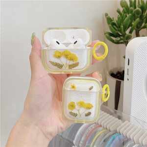 Estuche de Lujo para Auriculares Inalámbricos con Flores Secas para <span class=keywords><strong>iPhone</strong></span>, Funda de Lujo para Auriculares 2/3/4/Pro con Anillo - Product Image 3