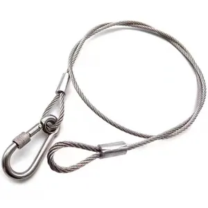 高碳钢丝绳7x7 3毫米铁钢丝绳电缆，带套环