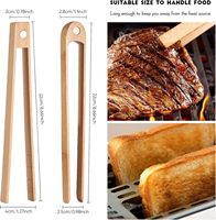 Pinces grille-pain en bois avec aimant pinces à grille-pain en bambou magnétique pinces à pain en bois accessoires d'ustensiles de cuisine en bambou naturel