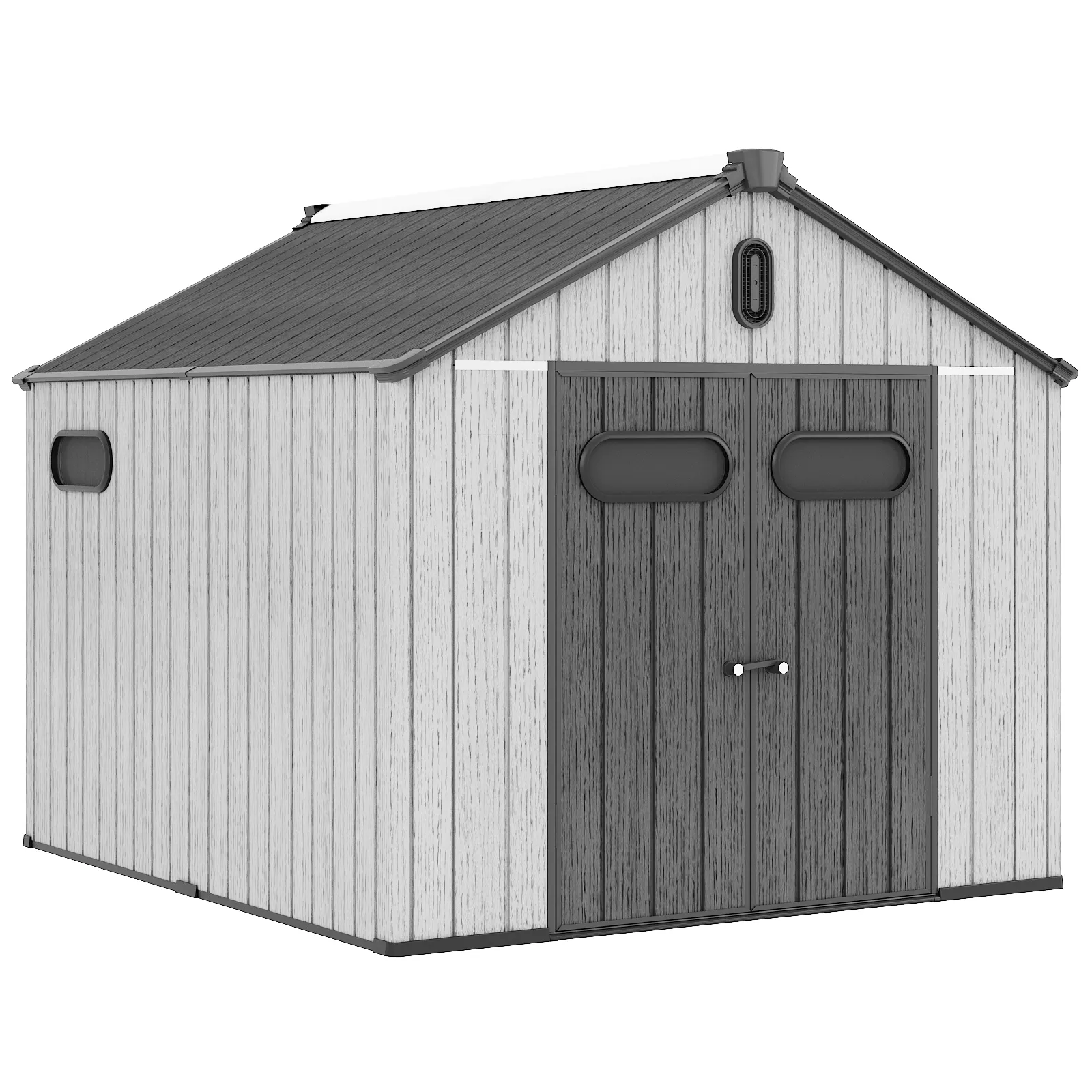 高品質8*10フィートアンチUV樹脂プラスチックガーデン小屋カスタム屋外収納小屋