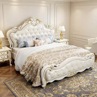 Meubles de luxe de style européen, lit blanc king size, lit king size avec tiroirs, lit king size moderne et élégant