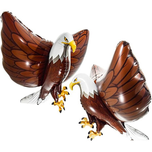 Bulk Large Brown White Bald Eagle Foil <b>Balloon</b>, Metallic Patriotic Themed for Party <b>Decor</b> - Product Image 1