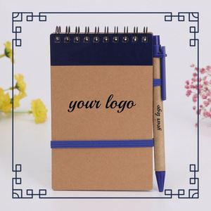 Bloc-notes à spirales avec couverture en papier kraft personnalisable, impression personnalisée, liste de choses à faire, stylo à bille, peut être utilisé comme cadeau promotionnel - Product Image 2