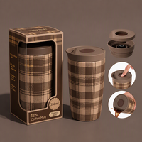 Mug à café de voyage très vendu avec couvercle à pression 100% étanche Mug à café en acier inoxydable isolé réutilisable