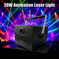Luz Láser de Animación Completa de 20W DMX para DJ, Discoteca, Club Nocturno, Iluminación de Escenario, Blanco/Blanco Frío, 300 Efectos, ILDA, Activación por Sonido, para Fiestas y Eventos en Vivo