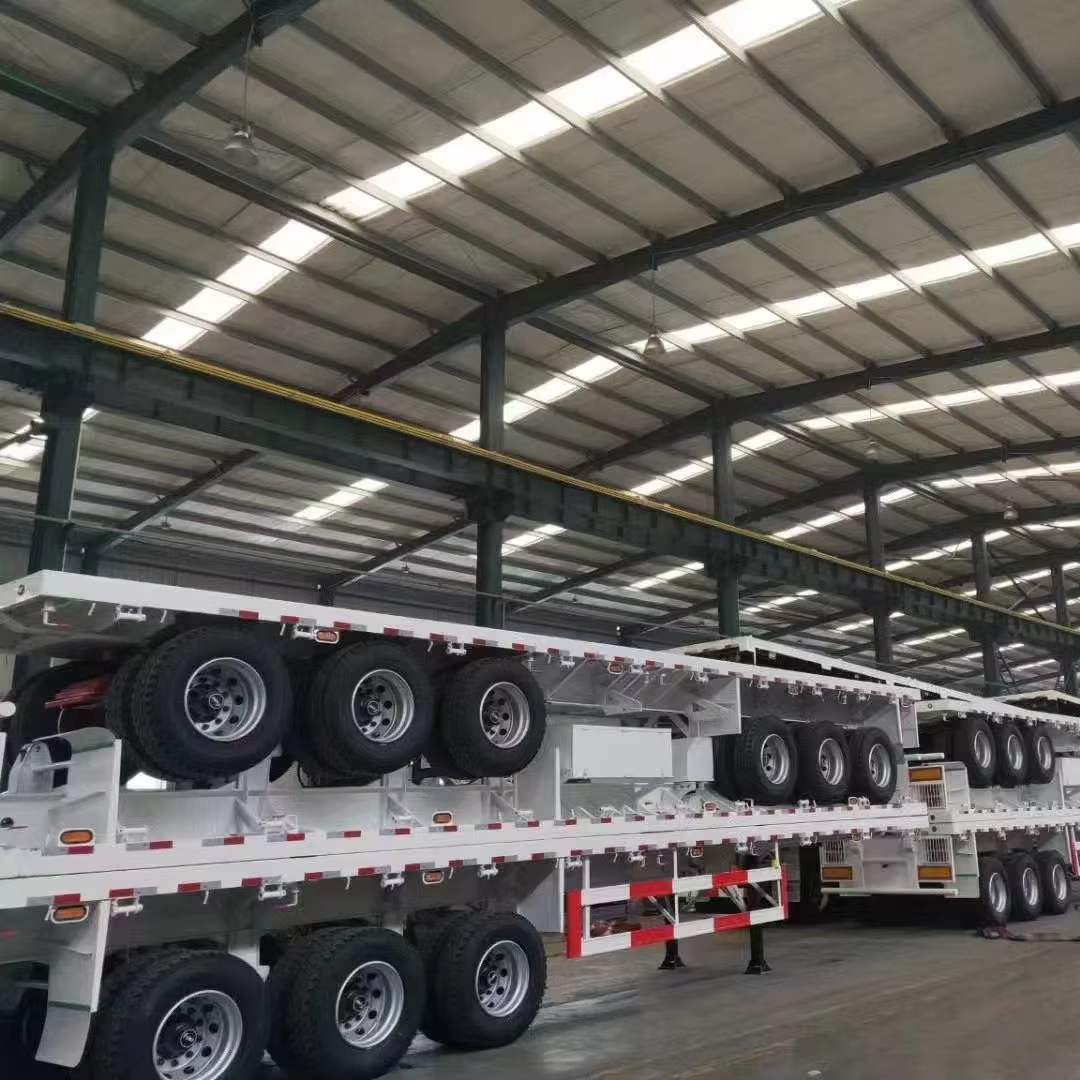 3-Axle Flat SEMI TRAILER Mechanical Suspension 385 Tires FUWA Axles CRIVA ABS