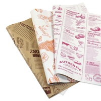 Papier d'emballage imprimé avec logo pour boucher, qualité alimentaire, résistant à la graisse, pour hamburgers, viandes de charcuterie, papier sandwich enduit de PE