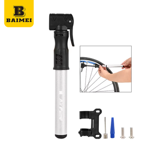 Pompe à air manuelle pour vélo BAIMEI en alliage d'aluminium haute pression, mini-pompe avec tuyau flexible ABS compatible avec les valves Presta et Schrader - Product Image 4