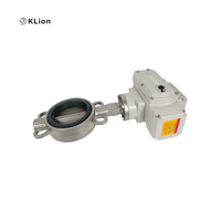 Vanne papillon électrique à actionnement électrique en acier inoxydable de type Wafer de la marque Klion Factory, utilisée dans les projets de traitement des eaux usées chimiques