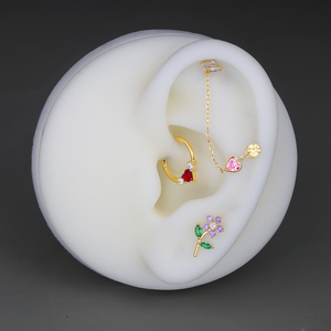 Bijoux de <span class=keywords><strong>piercing</strong></span> pour oreille, <span class=keywords><strong>nombril</strong></span> et labret en titane ASTM F136, finition orange CZ, extrémités filetées internes - Product Image 6