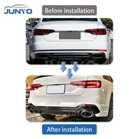 Kits de carrosserie Junyo, pare-chocs arrière, pièces et accessoires automobiles pour Audi A4 2017-2019, mise à niveau vers Rs4, matériau PP, noir argenté