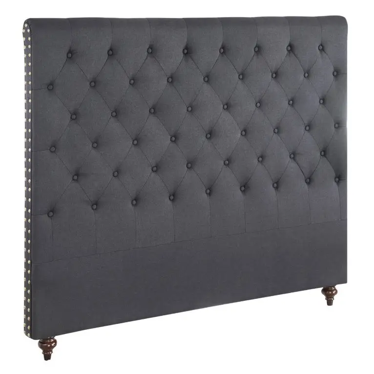 Tête de lit rembourrée en tissu de couleur gris noir Queen King Size uniquement à vendre