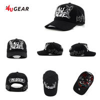 4UGEAR grosir Custom 3D bordir logo 4U 5 Panel Gorras topi bisbol topi Snapback dengan logo kustom topi ayah untuk pria