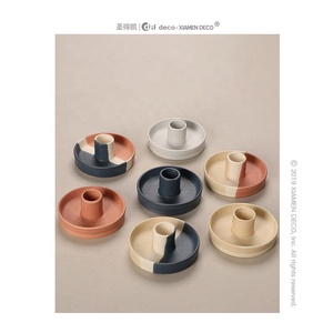 Bougeoir en céramique moderne en forme de spirale, surface cannelée, chandelier de mariage, décor de <span class=keywords><strong>chambre</strong></span> à coucher - Product Image 1