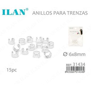 Anneaux de tressage Ilan 6x8mm transparents 15 pièces pour coiffure - Product Image 3