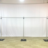 Supports de toile de fond en aluminium argenté robuste et réglable de 30 pi x 10 pi de haute qualité pour scène de mariage
