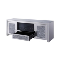 Grand meuble en miroir brillant, Table de salon, meuble TV, banc, vente en gros