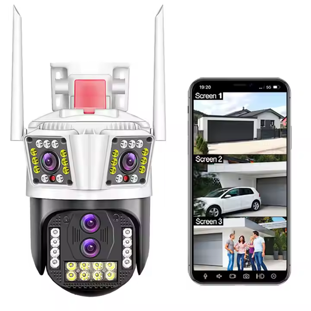 12MP Security Camera AI Tracking Night Vision WiFi 2-Way Audio PTZ IP66 Waterproof Cloud Storage for Shops & Warehouses