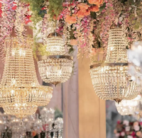 Lustres Pendentifs de Luxe pour Événements, Centre de Table Lumineux en Cristal pour Halls, Décorations de Mariage