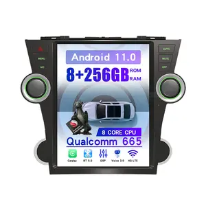 ZWNAV Tesla Style untuk Toyota Highlander 2009 -- 2013 Snapdragon 665 CPU Radio Mobil DVD Stereo Video GPS Navigasi Head Unit 12