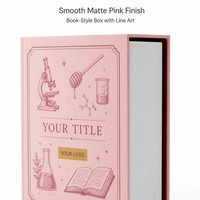 Boîte cadeau cosmétique personnalisée en forme de livre, rose pâle mat, pour gloss à lèvres, vente en gros, directement de l'usine, approvisionnement en vrac pour la vente au détail et les cadeaux