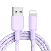 Cable de Carga Rápida USB-L 3A PD de 1m/2m/3m, Cable de Datos Trenzado de Nailon para Teléfono Móvil, Laptop, Banco de Energía, Cámara, Impresora