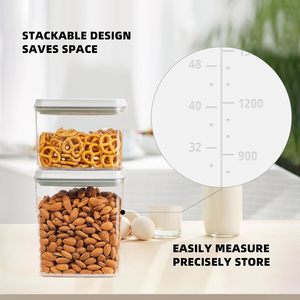 Clear Large Capacity Airtight Kitchen Canisters Plastic Cereal Storage Containers <b>with</b> <b>Lids</b> for Dry Food <b>Small</b> Size Kitchenware - Product Image 2