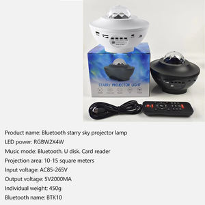 Starry Sky โคมไฟฉายภาพเลเซอร์, ลำโพงไร้สายลำโพงลวดลายน้ำโคมไฟ LED ไฟกลางคืน - Product Image 5