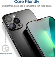 Protection d'écran en verre trempé anti-rayures compatible coque sans bulles OEM + Protection d'objectif d'appareil photo pour iPhone 17 Pro Max